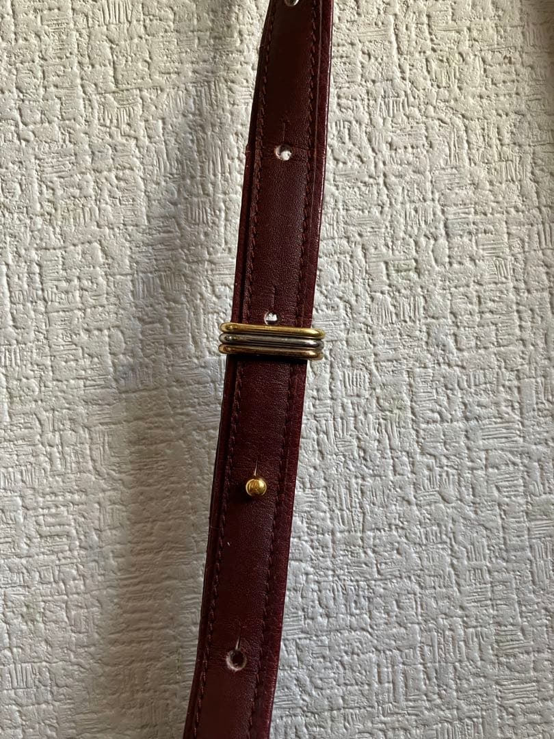 Cartier カルティエ　ショルダーバッグ　ポシェット　レザー　ボルドー