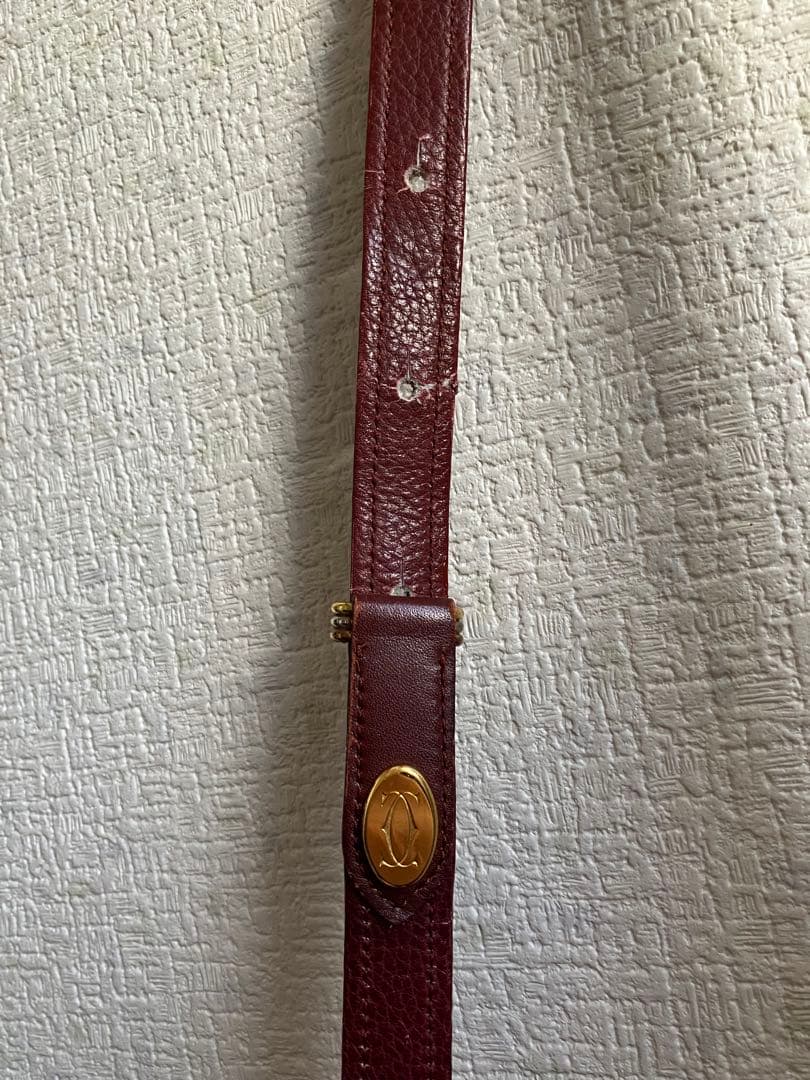 Cartier カルティエ　ショルダーバッグ　ポシェット　レザー　ボルドー