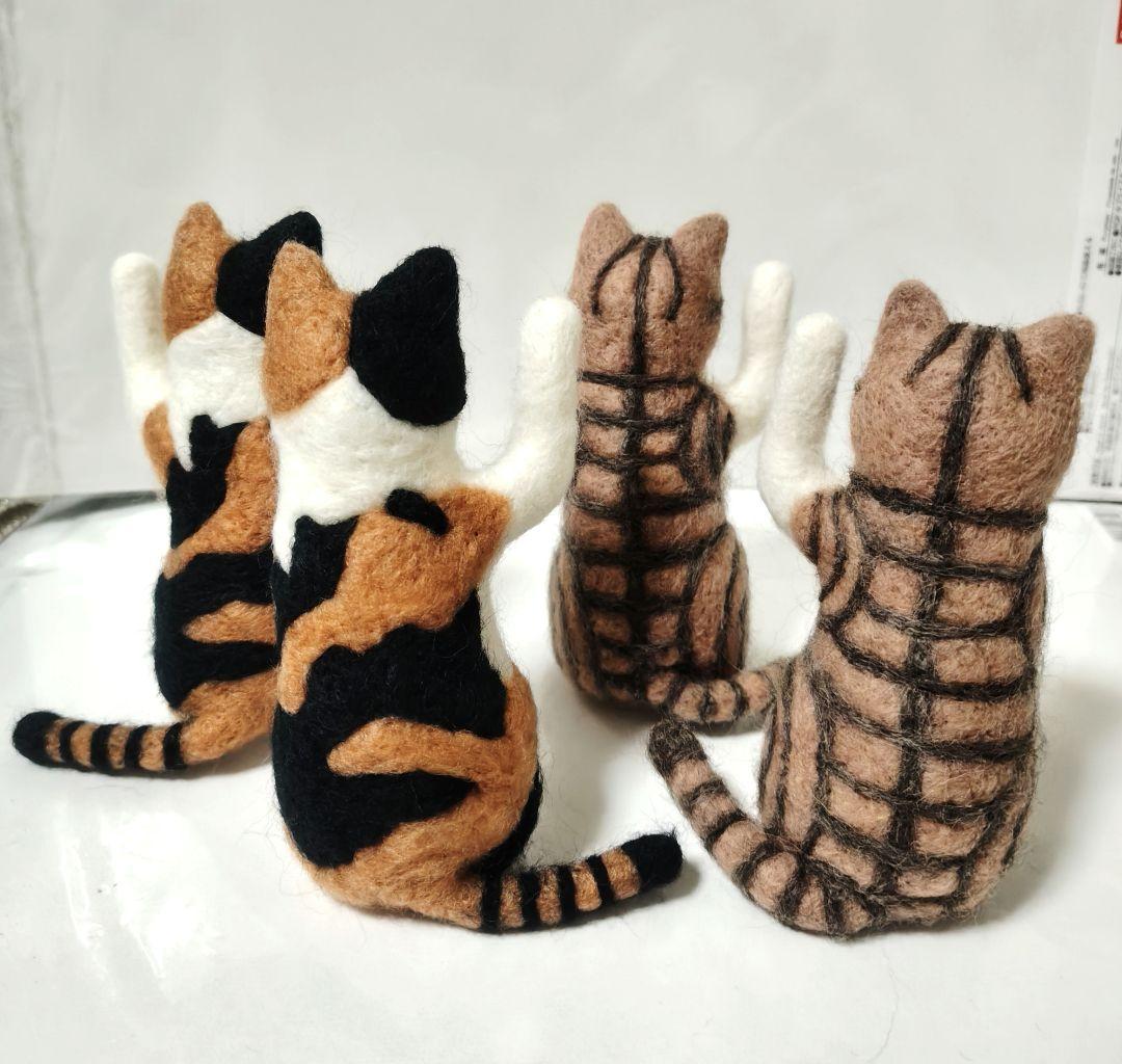 桜羊毛フェルト　猫ちゃん