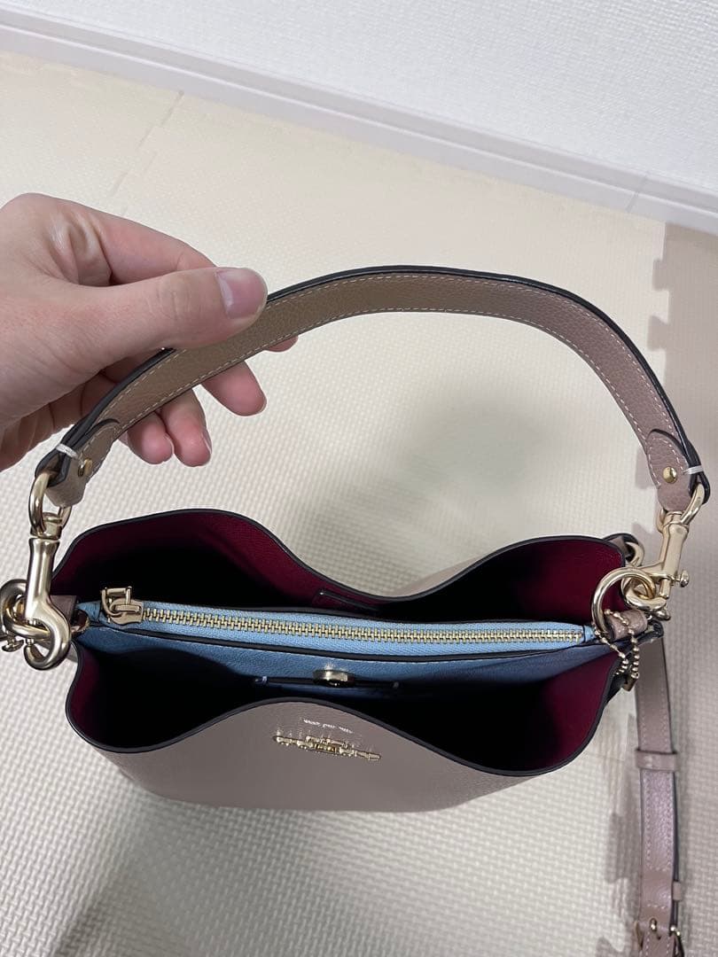 極美品　バケットバッグ ショルダーバッグ　ハンドバッグ2way バイカラー