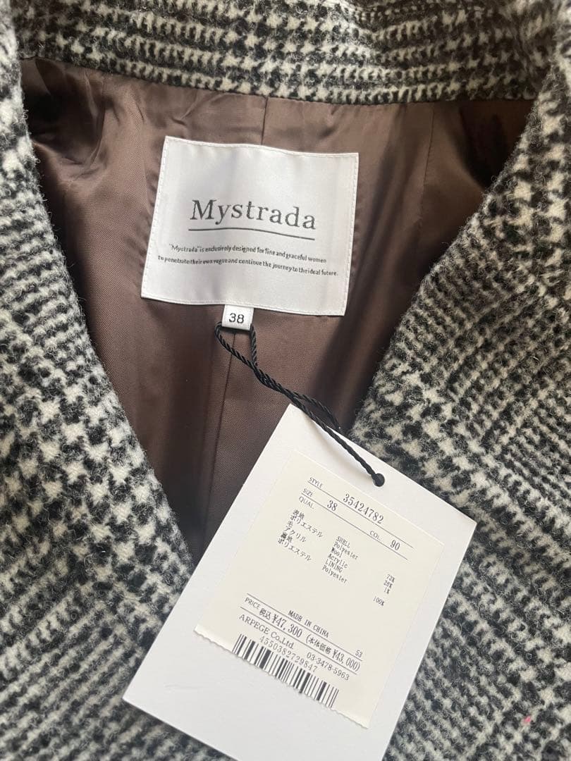 Mystrada Pコート　チェック　新品　M