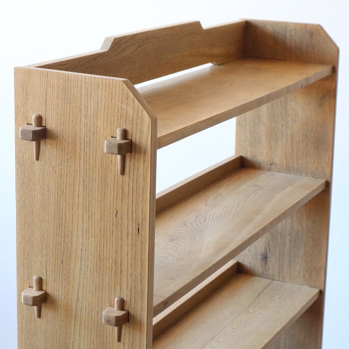 アンティーク 楔本棚 書棚 ナラ 無垢材 オープン棚 古家具 無塗装