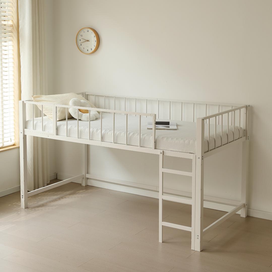 最後1セット！ロフトベッド（S） 高さ110cm下収納 省スペース　WHITE