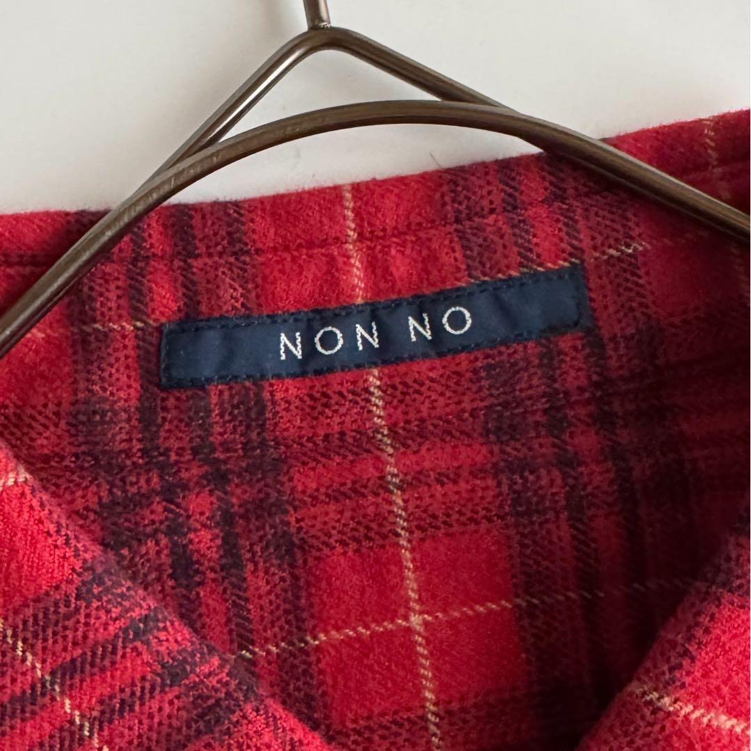 未使用NON NO マドモアゼルノンノン チェックネルシャツ PAPAS