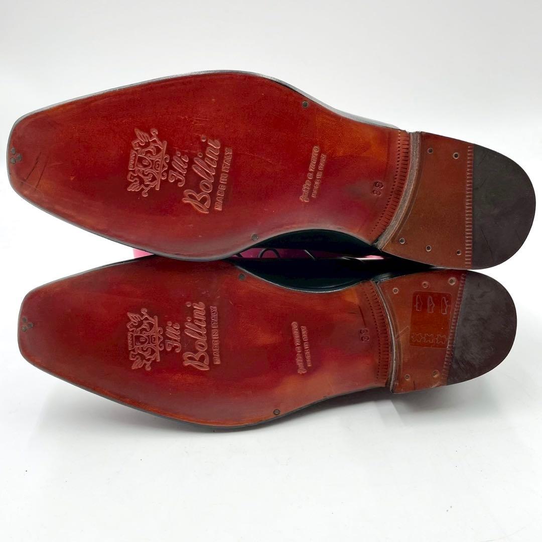 ボリーニ ドレスシューズ プレーントゥ 内羽根 黒 38 本革 Y1482