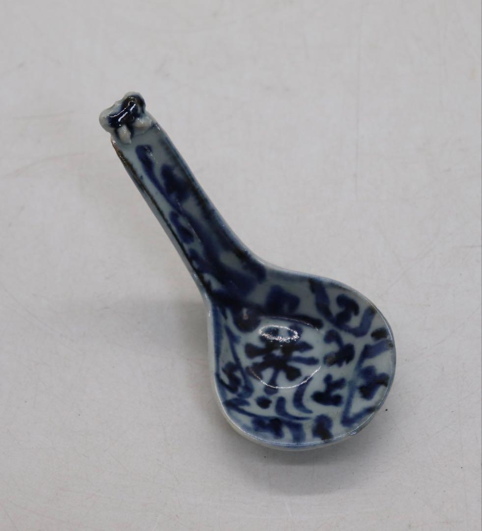 中国　明時代　清時代　小皿　小杯　レンゲ3点まとめ　アンティーク　送料込み901