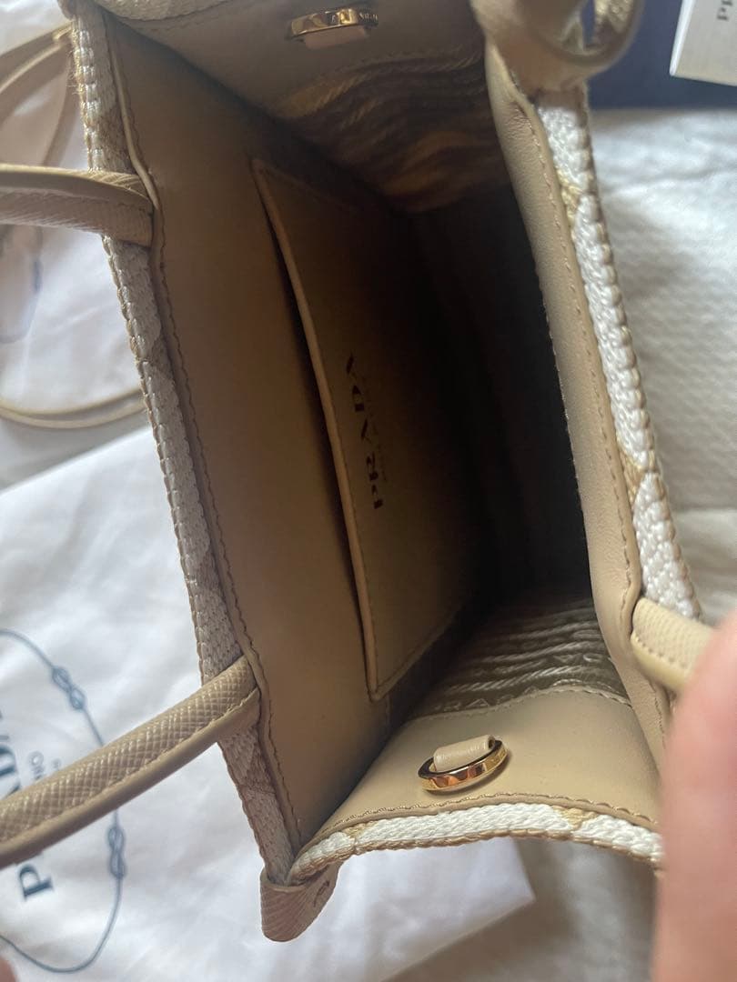 美品♡ プラダ シンボル エンブロイダリーファブリック ミニバッグ