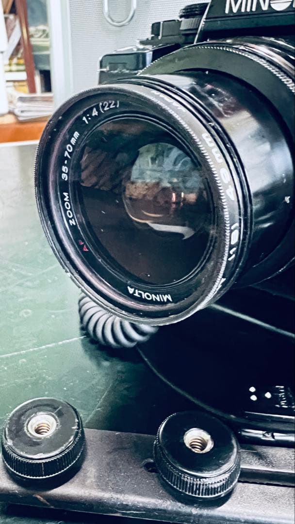 MINOLTA 一眼レフカメラとフラッシュセットアルミ専用箱付き