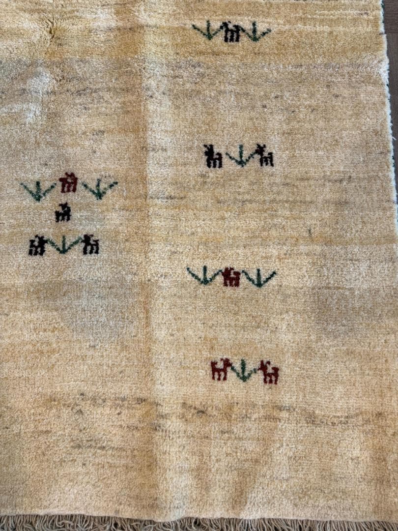 266x209cm 手織りペルシャギャッベ リビングラグ ナチュラル イラン