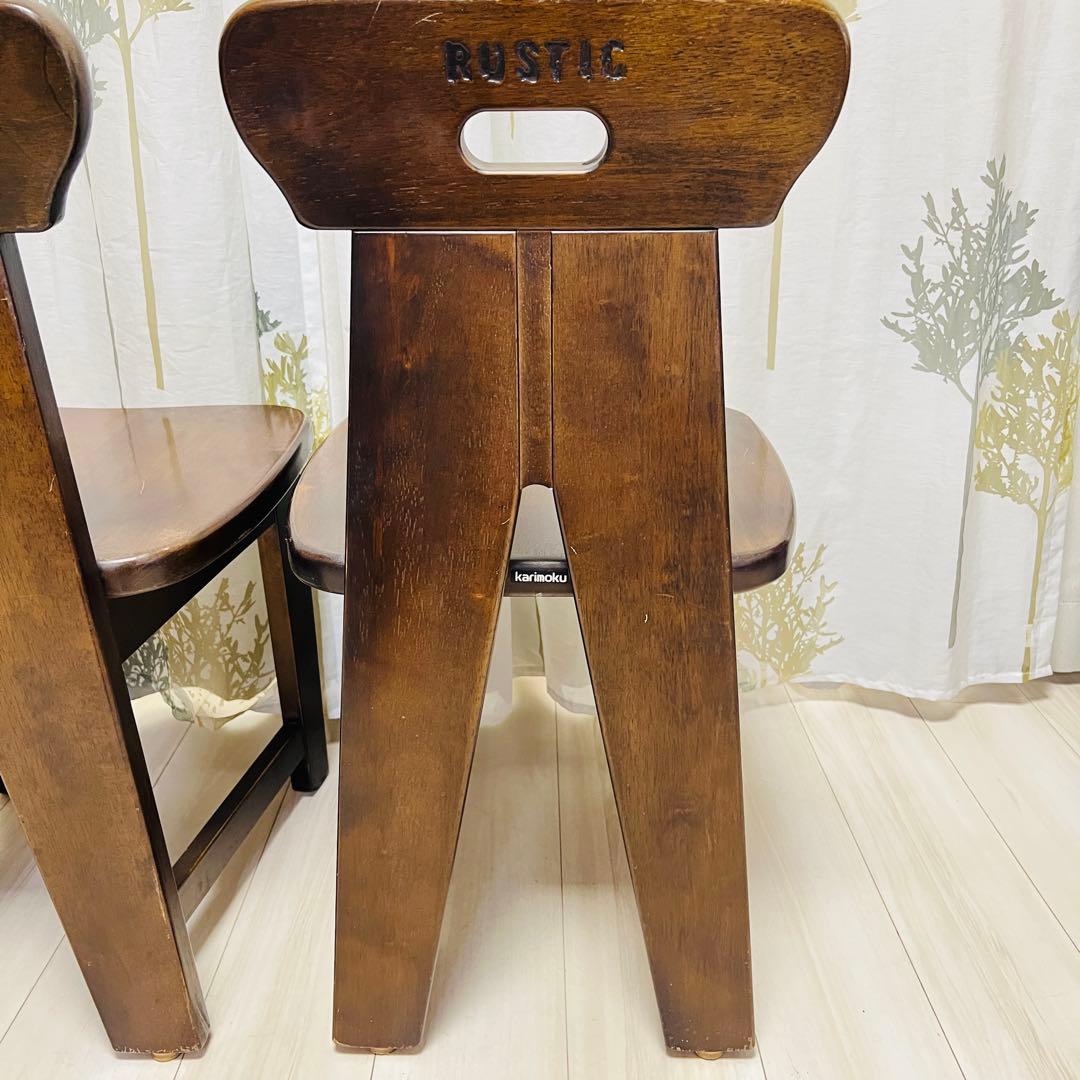 【廃盤品】カリモク RUSTIC 2脚セット ダイニングチェア②