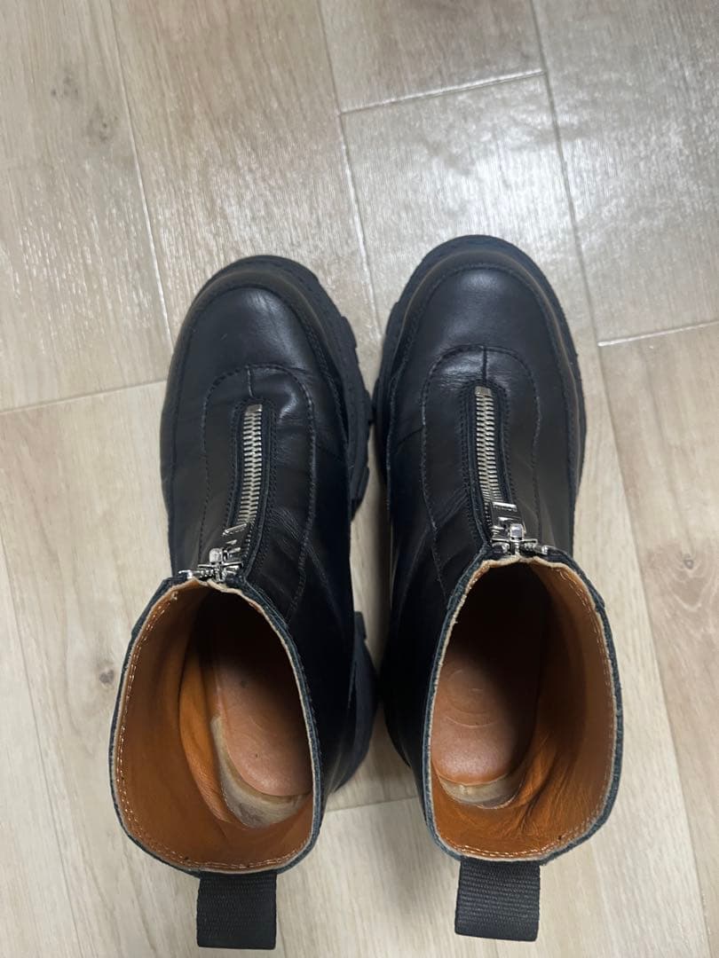 GANNI ガニー チャンキーソールフロントジップアップブーツ 38