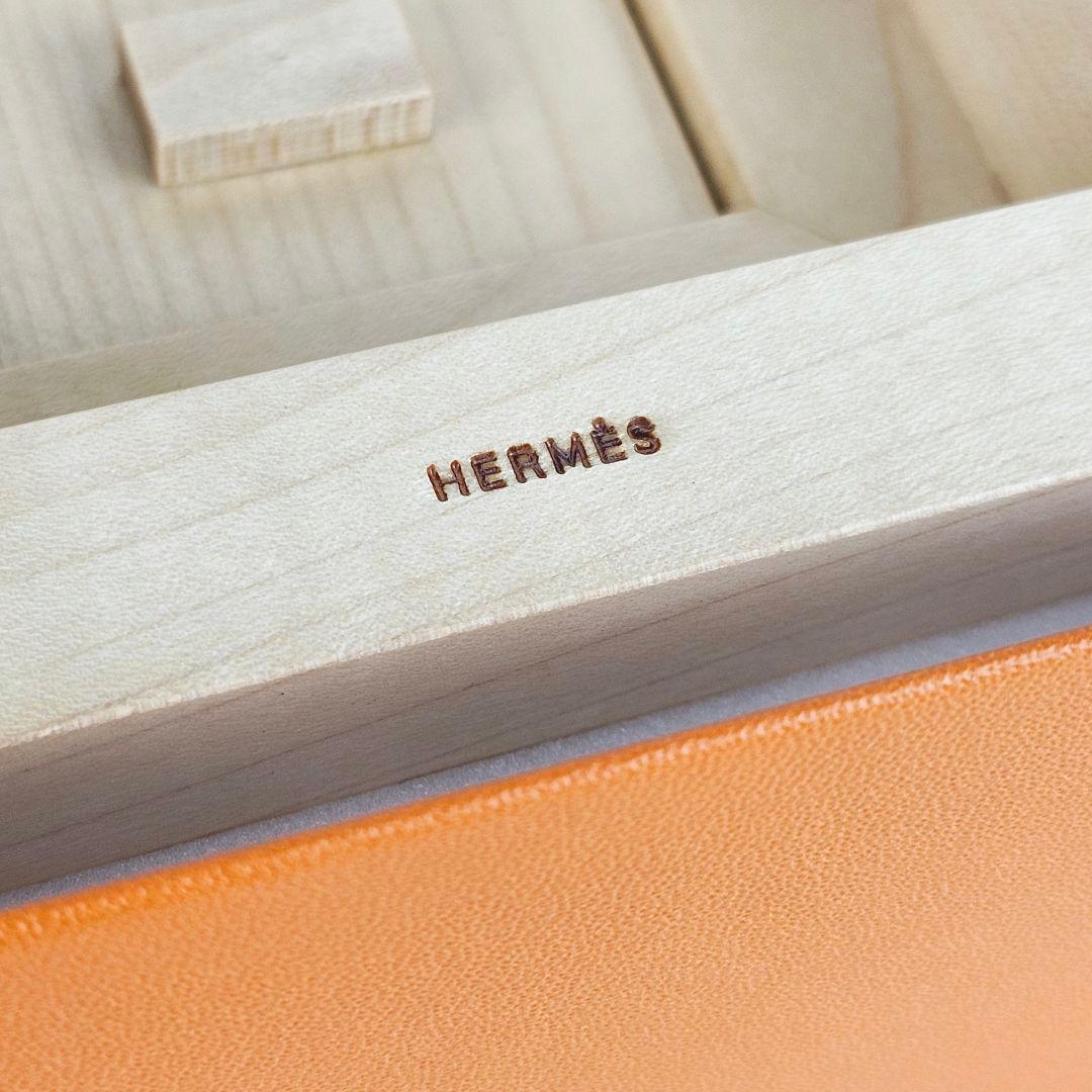 美品 エルメス HERMES 写真立て ウッド 木製 フォトフレーム インテリア