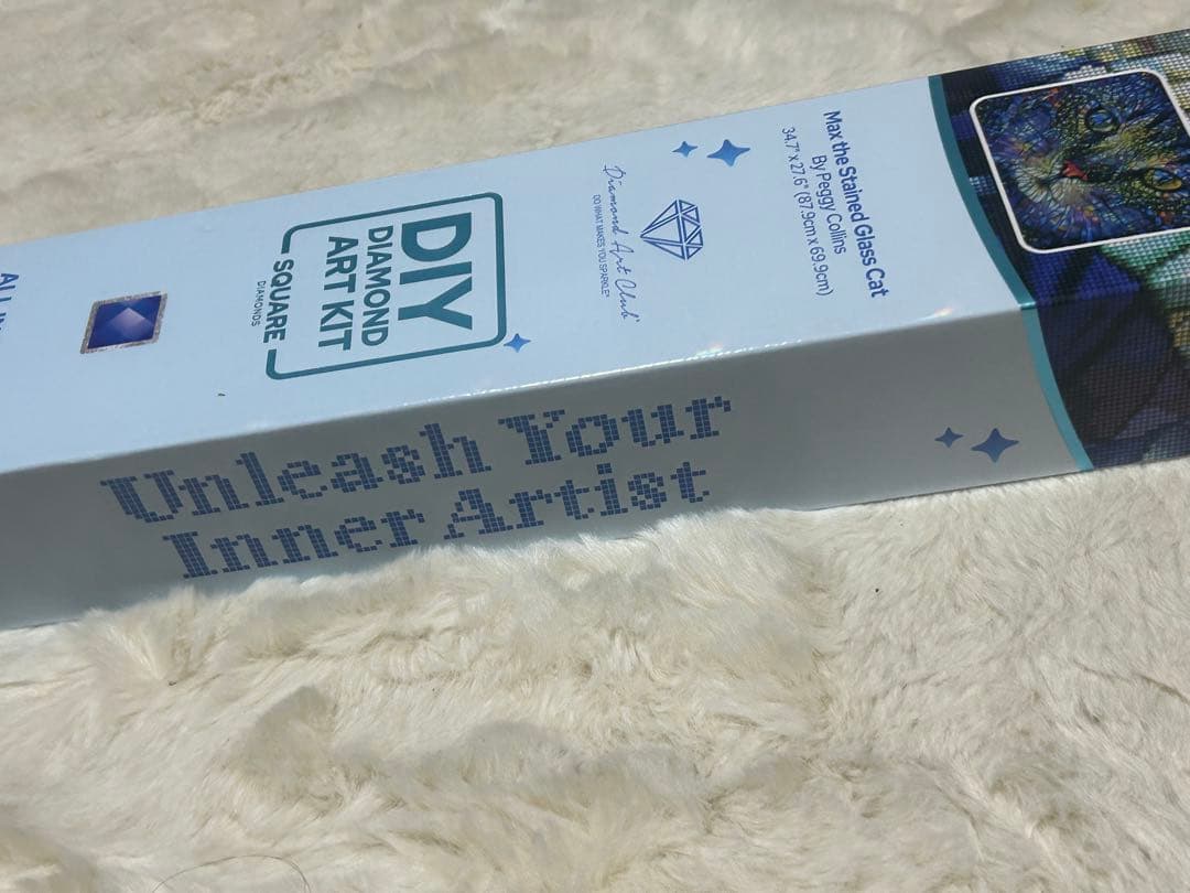 T*o様 DIY Diamond Art Kit ステンドグラス猫箱傷あり中身は