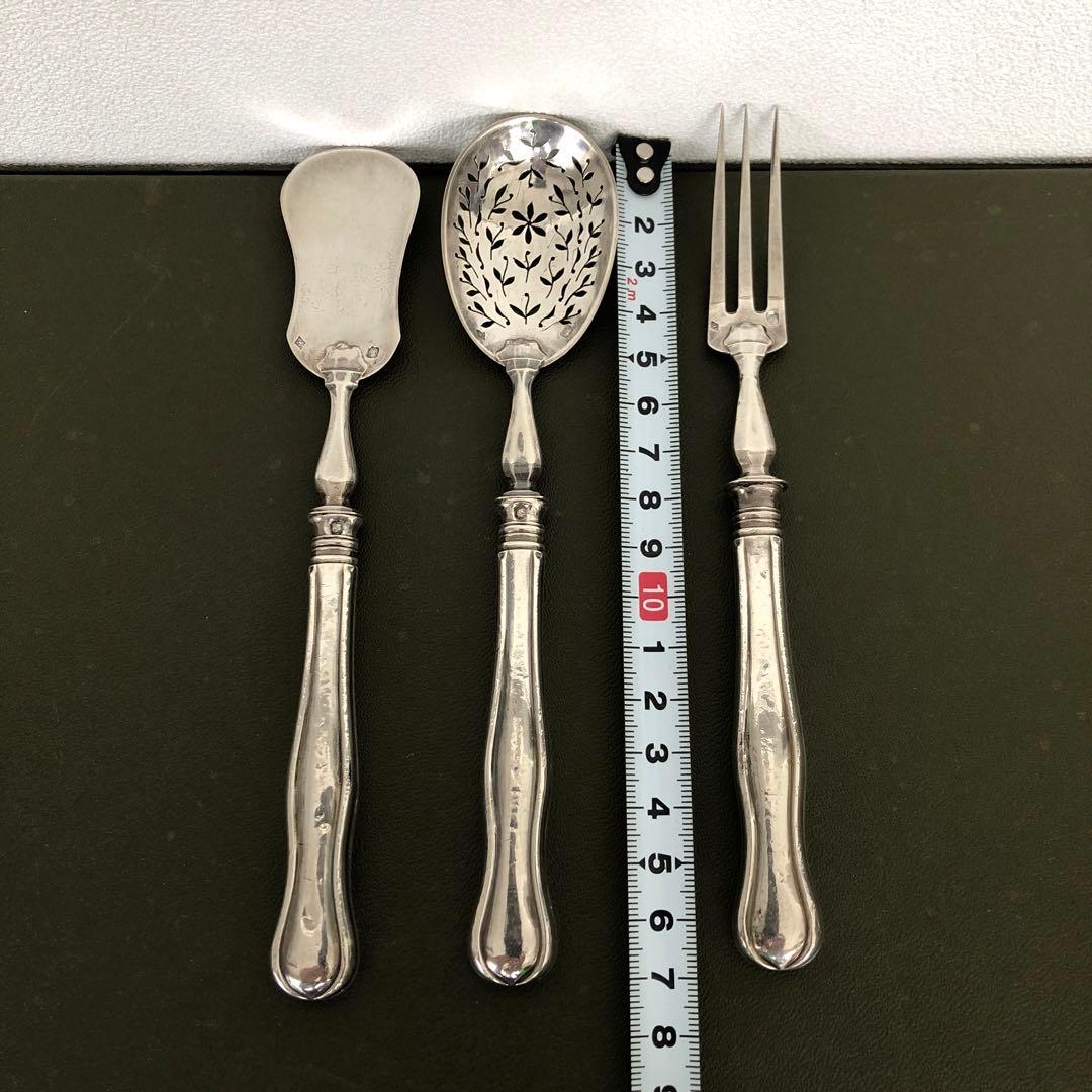 フランス アンティーク　Philippe Berthier 銀製カトラリー3本