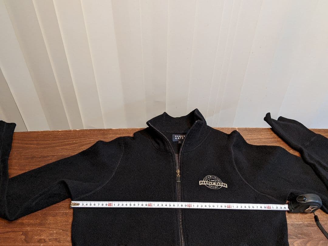 パーリーゲイツ　ニット　フルジップ　ジャケット　ウール　ゴルフ　ブルゾン　黒