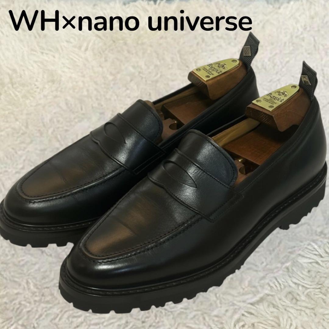 ケイスケ 未使用級WH×ナノユニバース ローファー ブラック 25