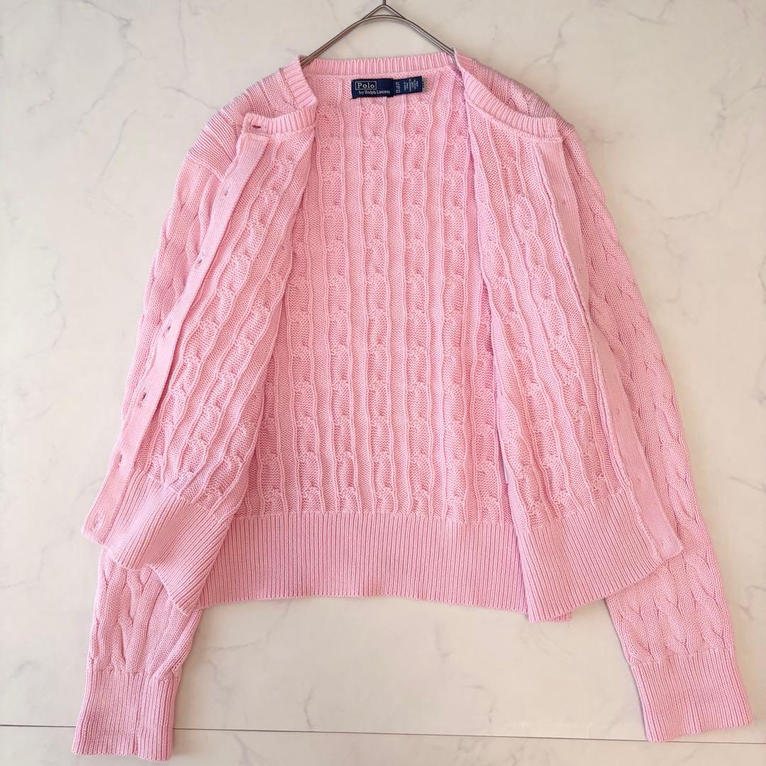 ポロ ラルフローレン コットン ニット ケーブル カーディガン 大人気✨極美品