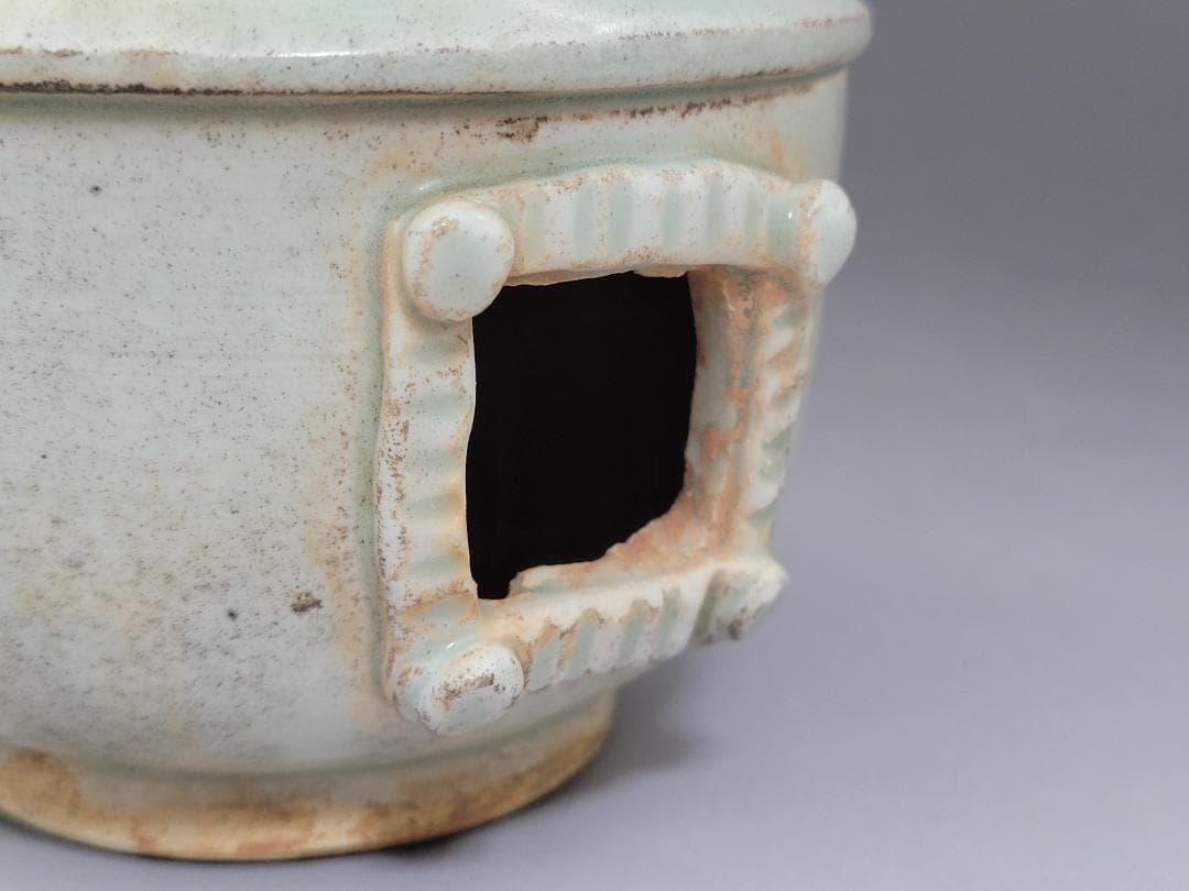 白磁 家型 香炉 油灯 宋元時代 高さ約11.1cm