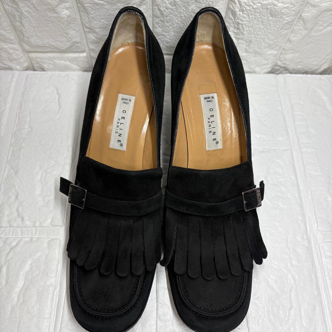セール‼️【希少】 CELINE セリーヌ スエード フリンジ ローファー 黒