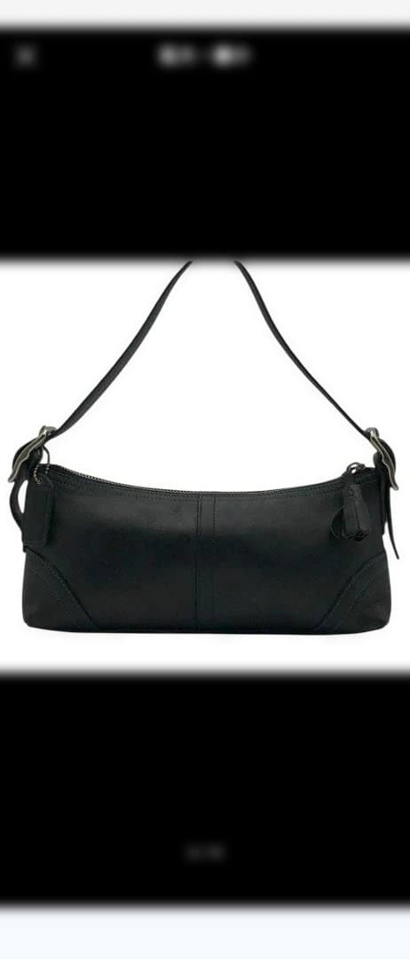 【極美品】COACHコーチ　ハンドバッグ　ポーチ　ブラック　レザー　　8A64