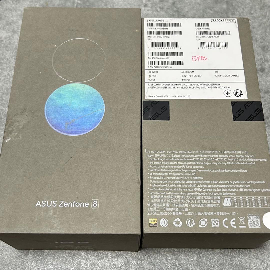 K*o様 ASUS Zenfone8 本体　128Ｇ SIMフリー ホワイト