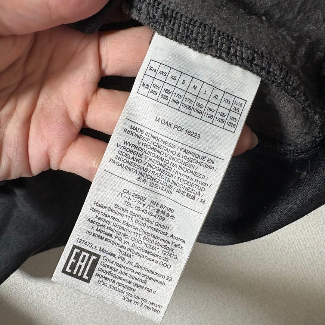 BURTON ブラック 撥水パーカー　Mサイズ