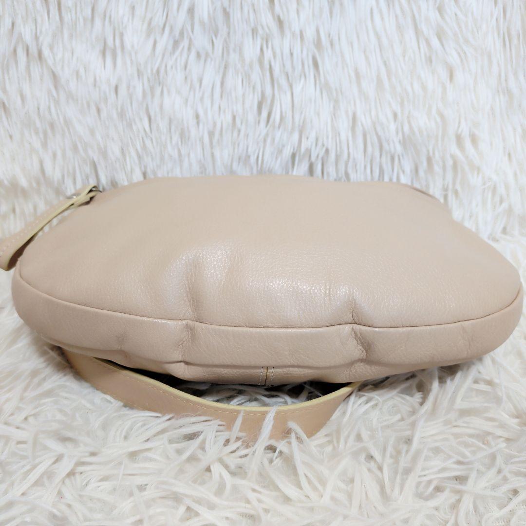 【美品】【希少】　ロンシャン　ワンショルダーバッグ　レザー　バイカラー　ベージュ