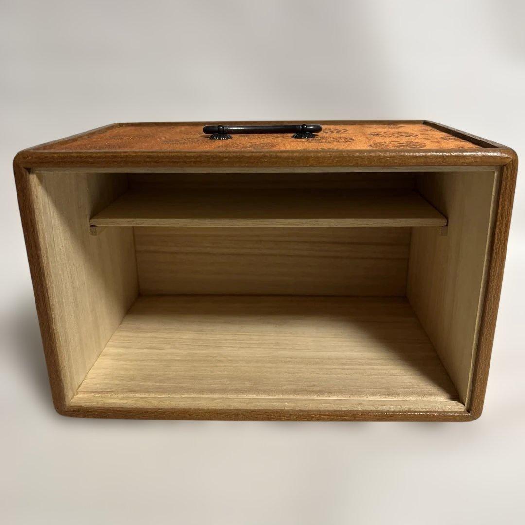 茶道具　一翠作　倹鈍蓋裂地張り　茶箱　抹茶碗つき