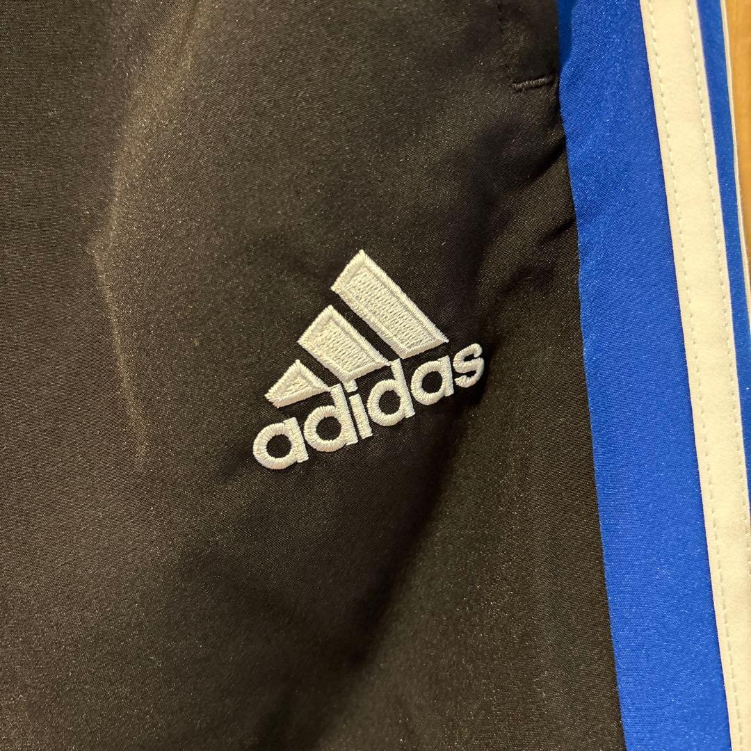 極美品 adidas ウィンドブレーカー上下セットアップ ブラック/ブルー M