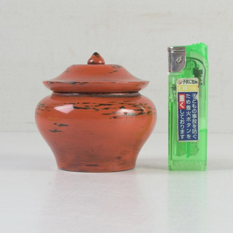 茶道具　青紫園造　根来塗　正倉院御物薬壷形　茶入　共箱　V　9741