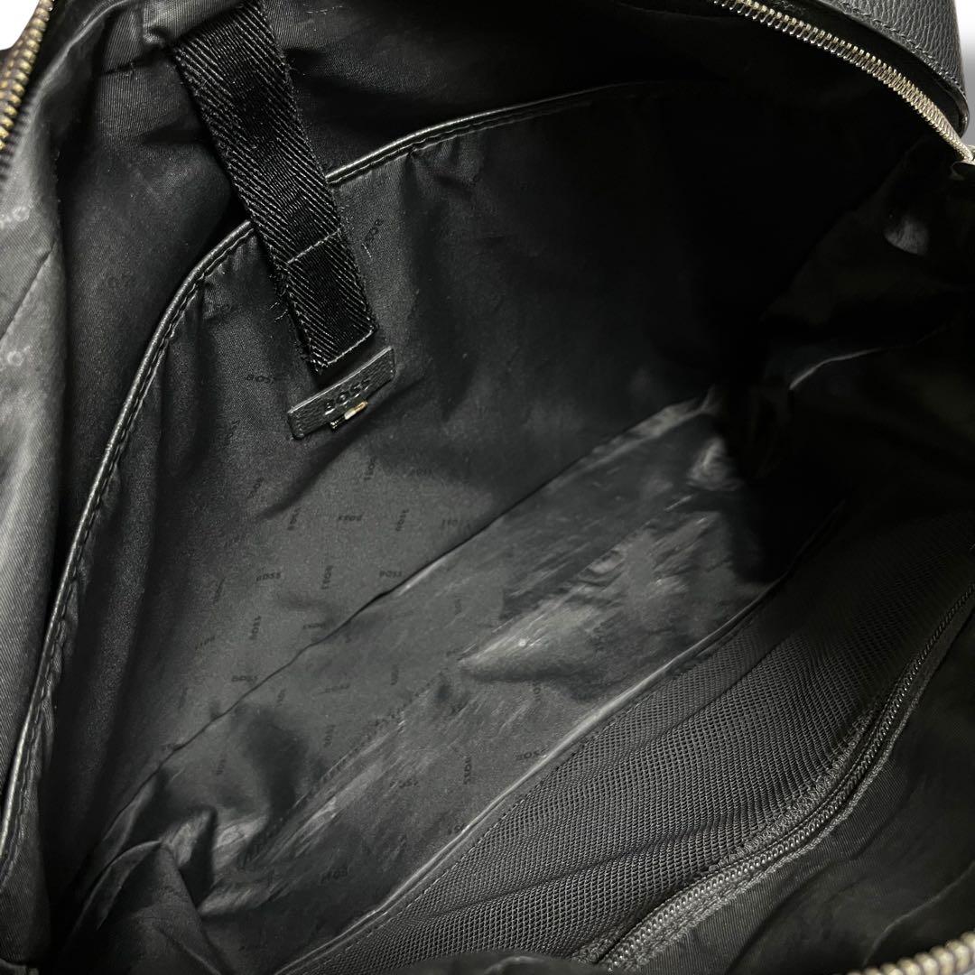 HUGO BOSS グレインレザー 2WAY ブリーフバッグ 2層