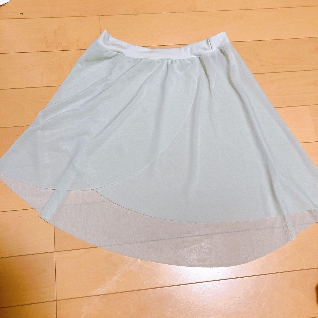 バレエ　レオタード　巻きスカート　バレエシューズ　ミントグリーン　バレエタイツ