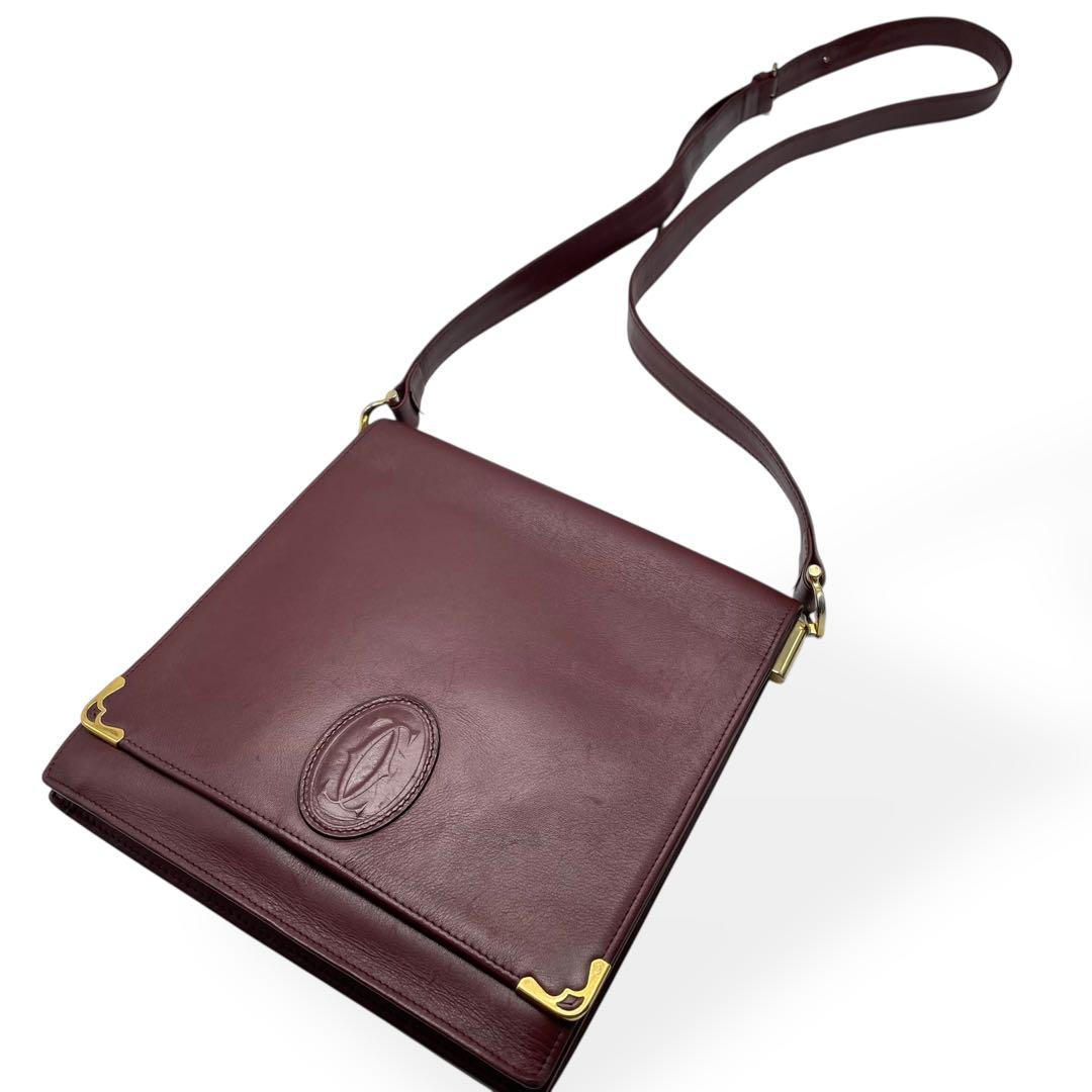 美品　Cartier カルティエ マストライン ショルダーバッグ　ボルドー