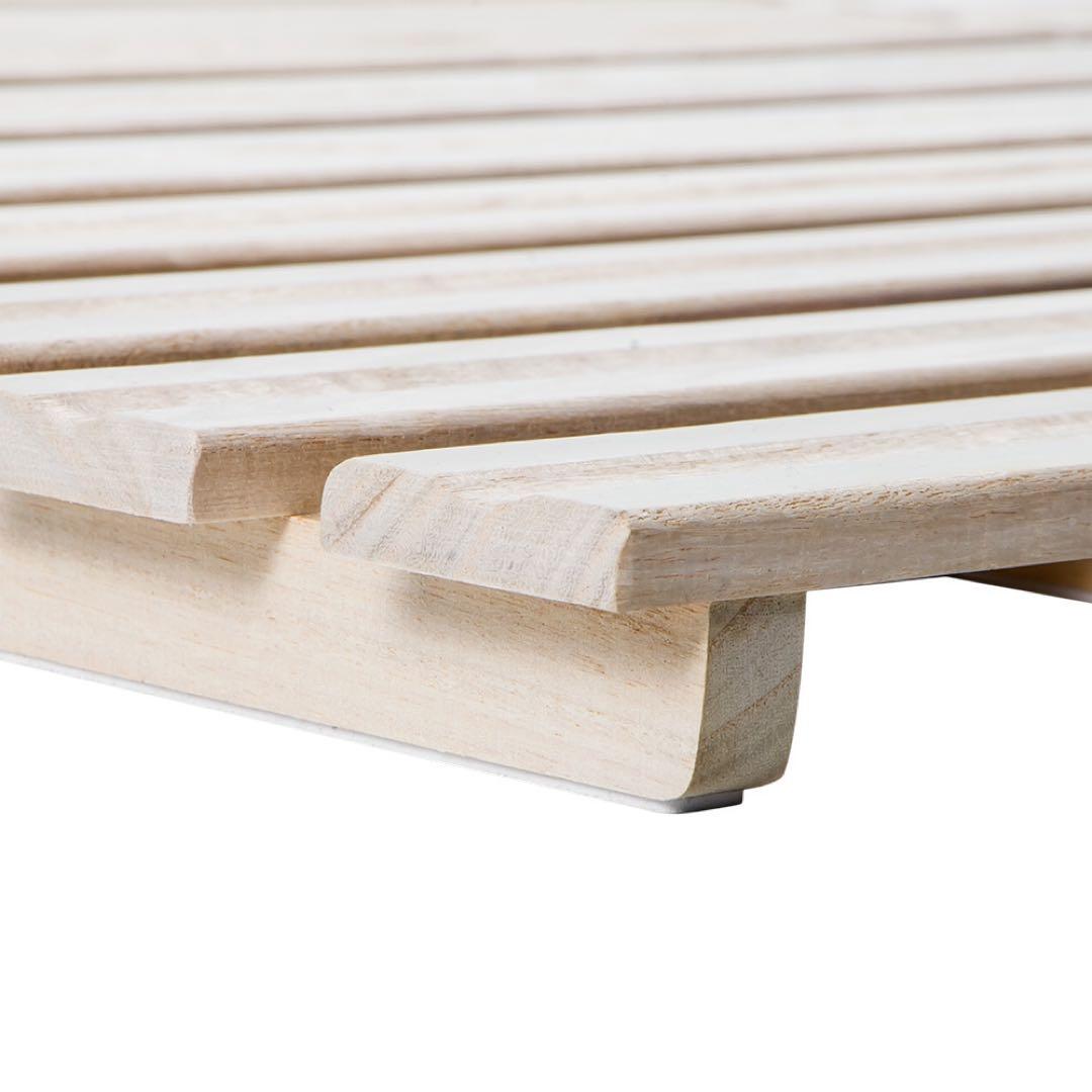 【新品】120cmゼミダブル 折りたたみすのこベッド 天然桐 二つ折りコンパクト