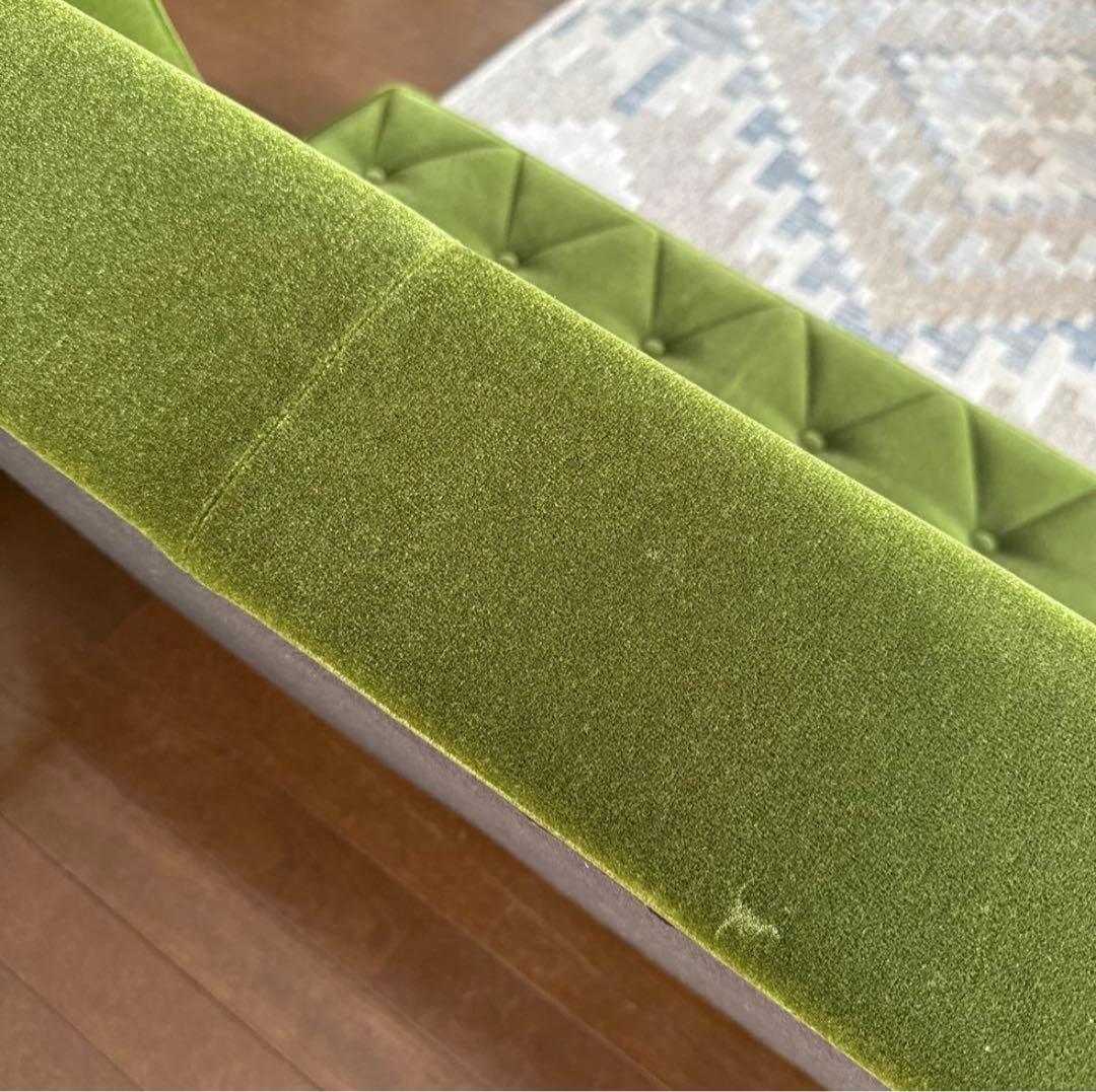 カリモク60 ロビーチェア　3シーター　モケットグリーン