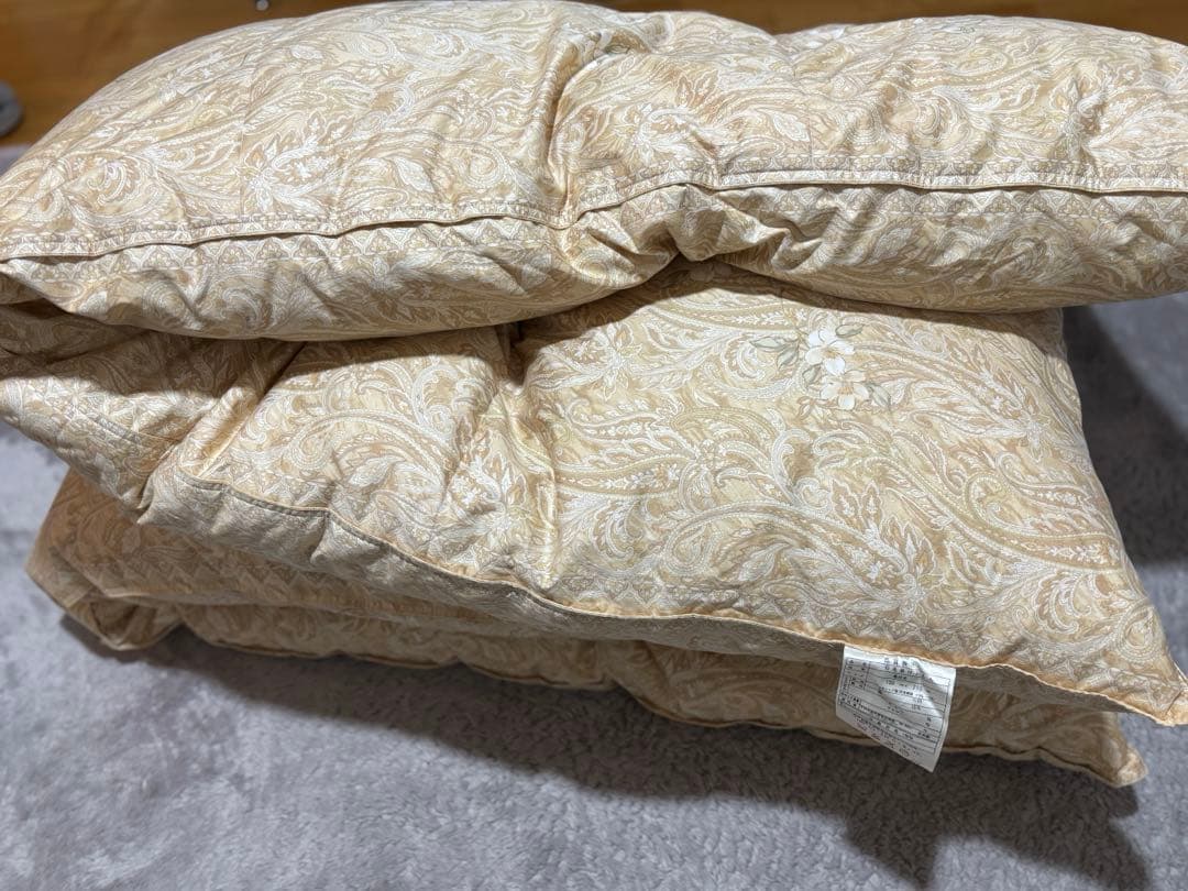 シングル 掛けふとん 水鳥羽毛100％　中古