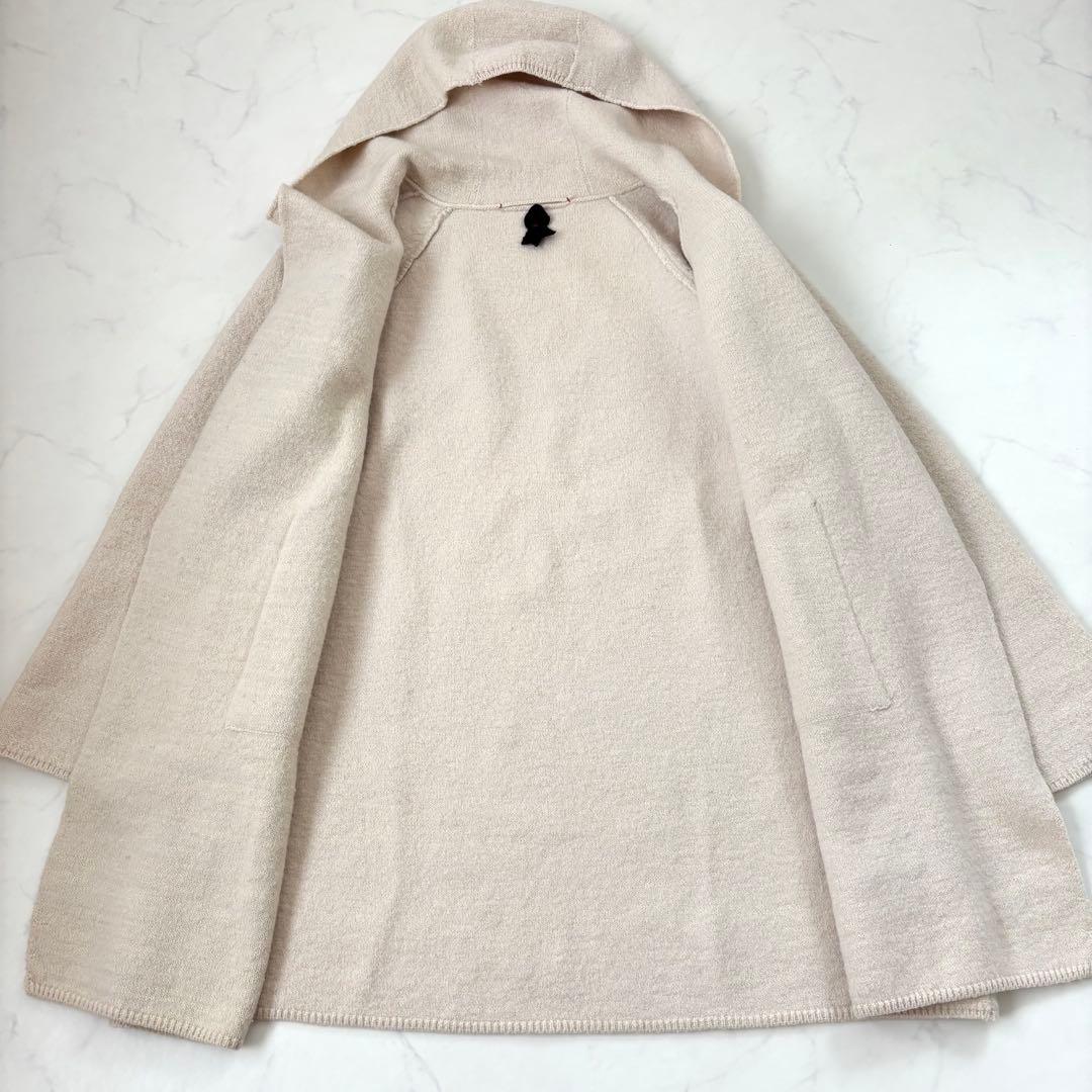 【美品】45R ウールアルパカ混 縮絨 フードコート メルトン 圧縮ウール