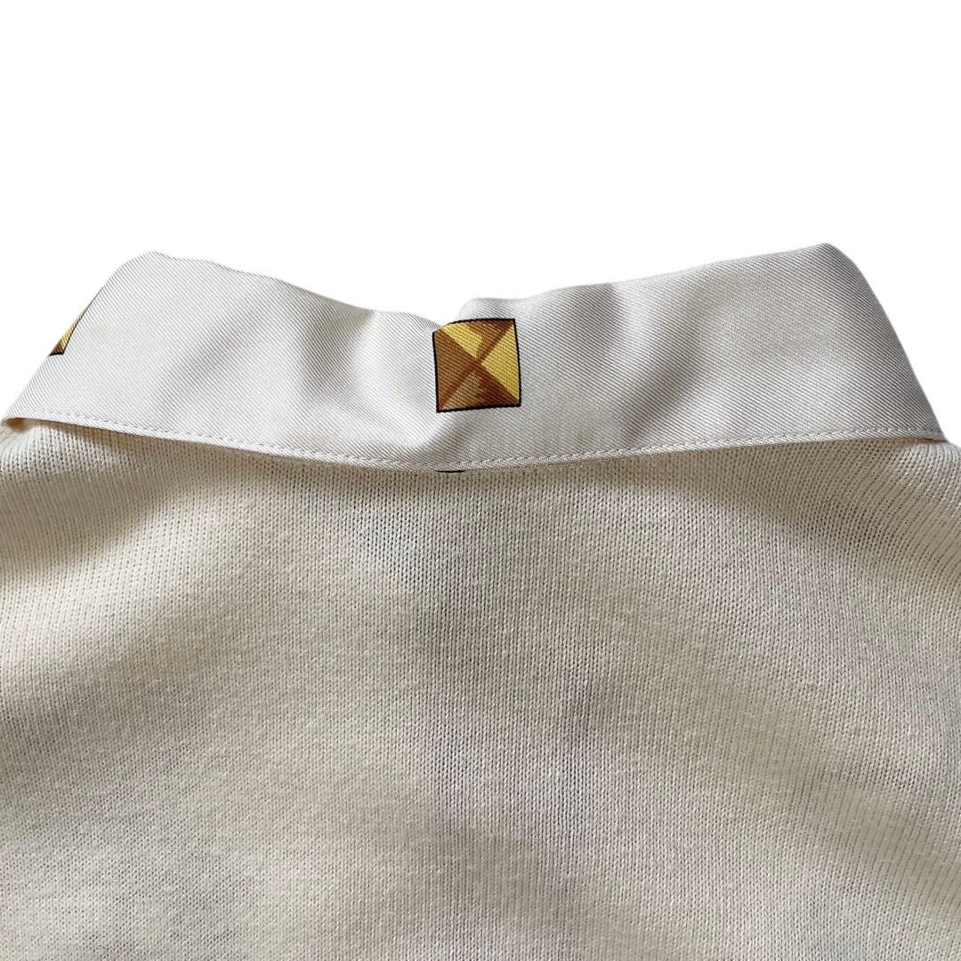 エルメス HERMES シルク ニット 切り替え ブラウス プルオーバー L