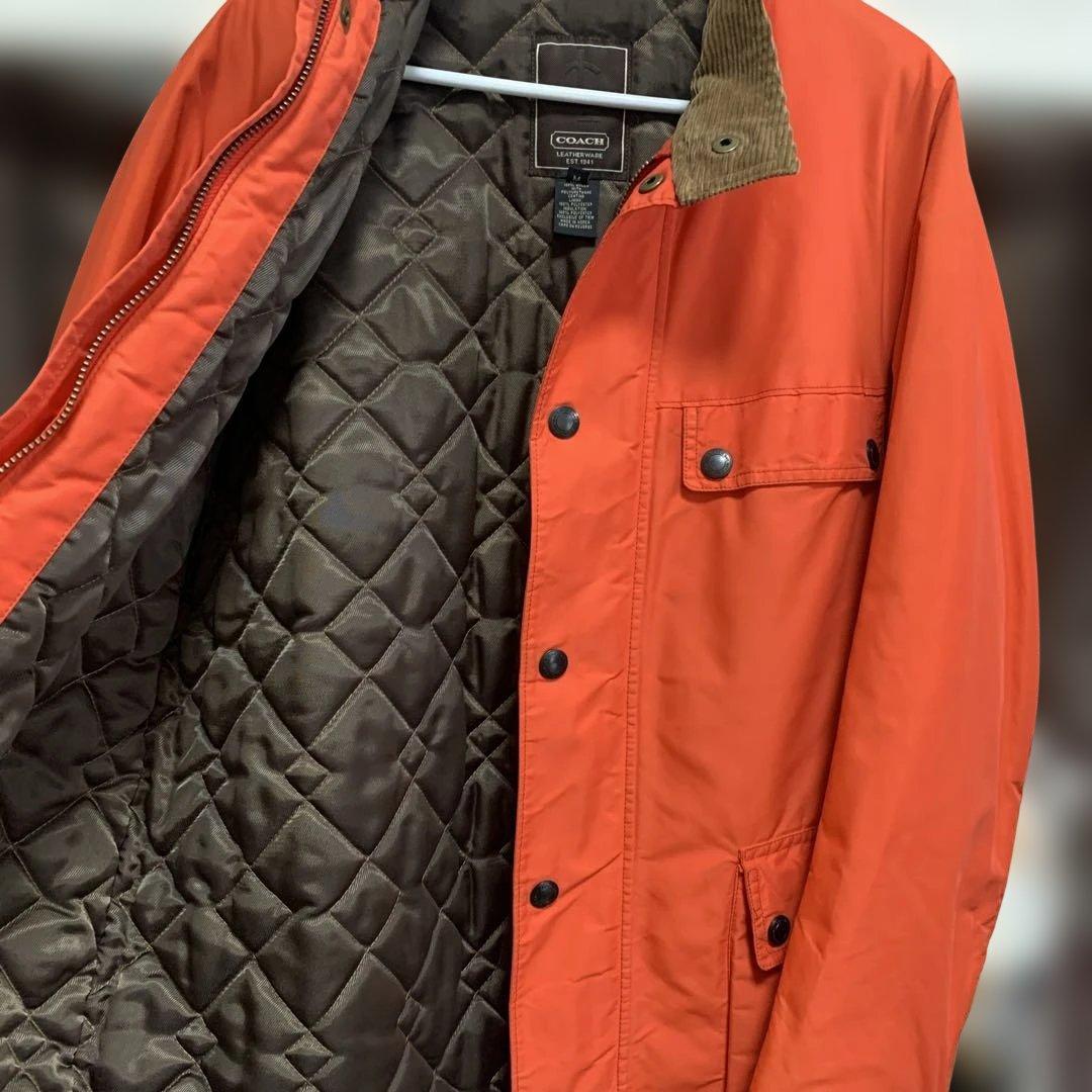 COACH EST 1941 オレンジ ナイロンジャケット　内側キルティング