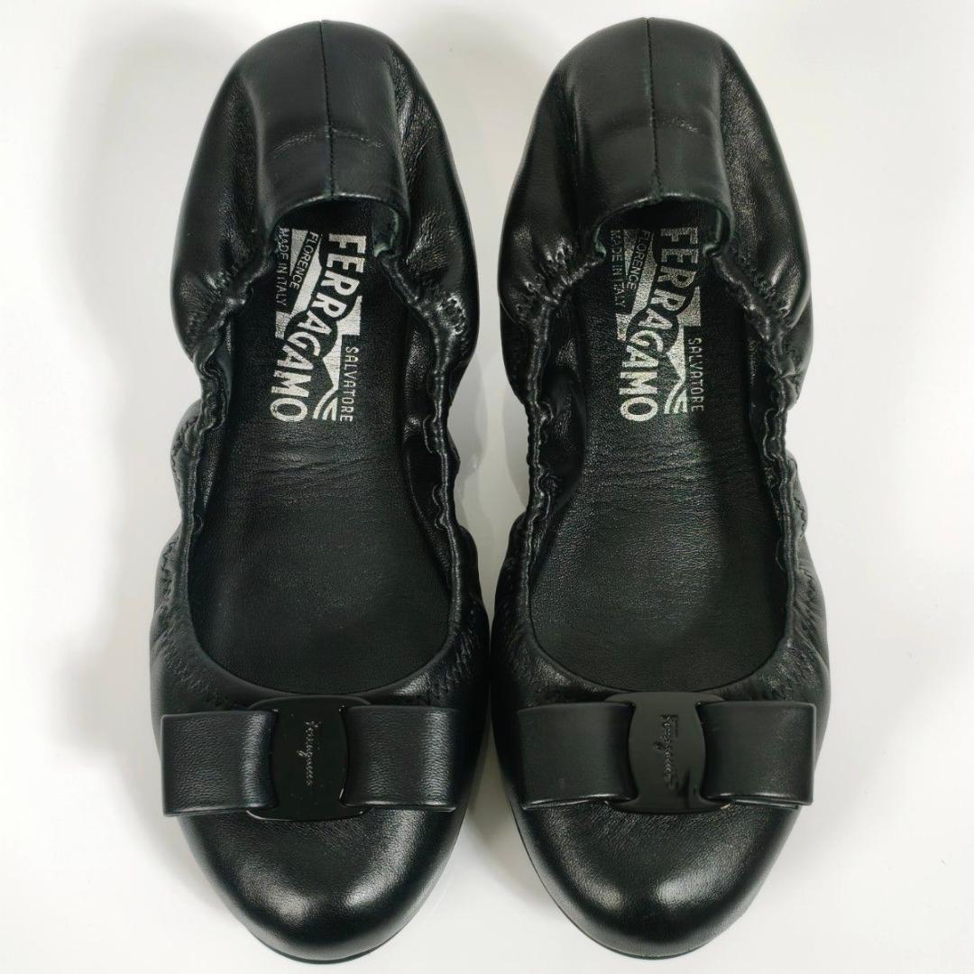 フェラガモ ヴァラリボン バレエシューズ LIZINKA ブラック 23.5