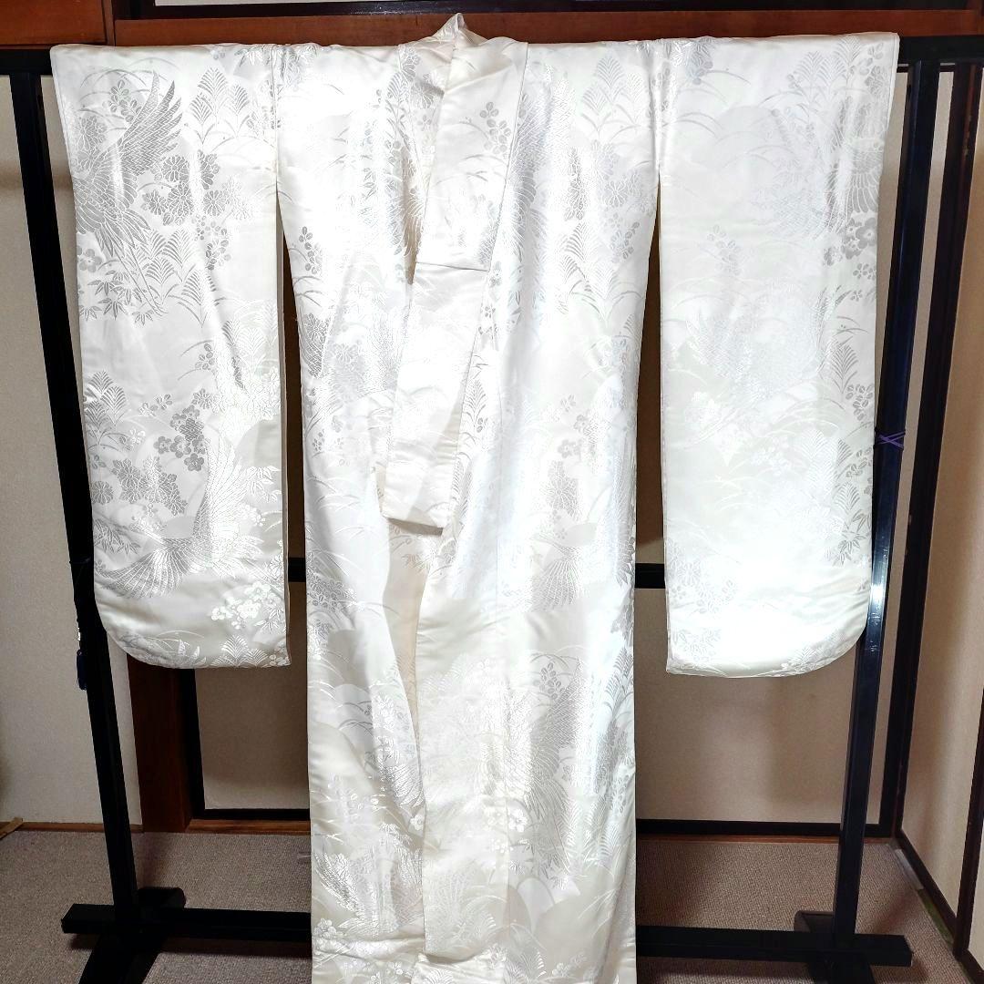 白無垢・色打掛 鶴と草花の唐織D