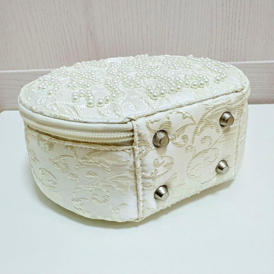 美品■振袖 着物 草履バッグセット■パールビーズ 白