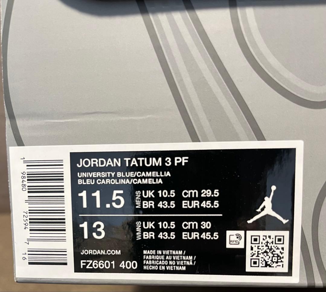 Nike Jordan Tatum3 Blue ナイキ テイタム3 29.5cm