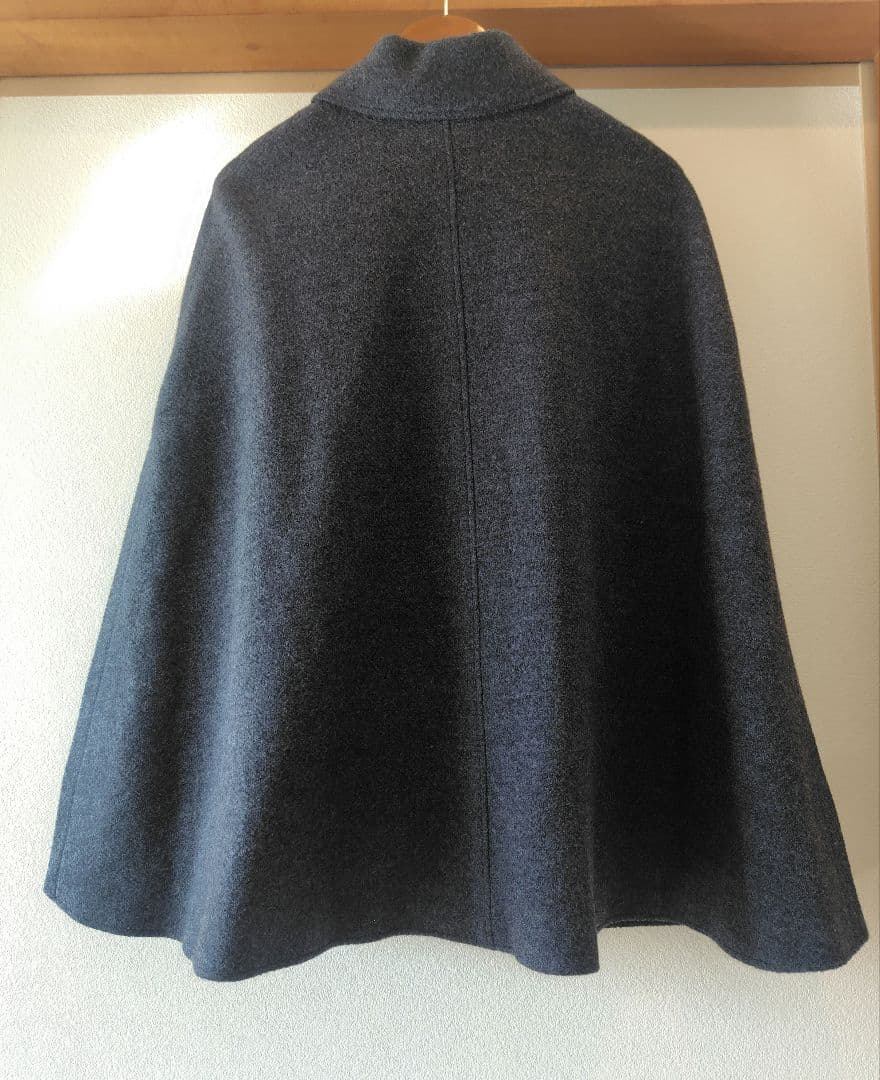 美品★Brooks Brothers ポンチョ ケープコート　ロゴボタン　グレー