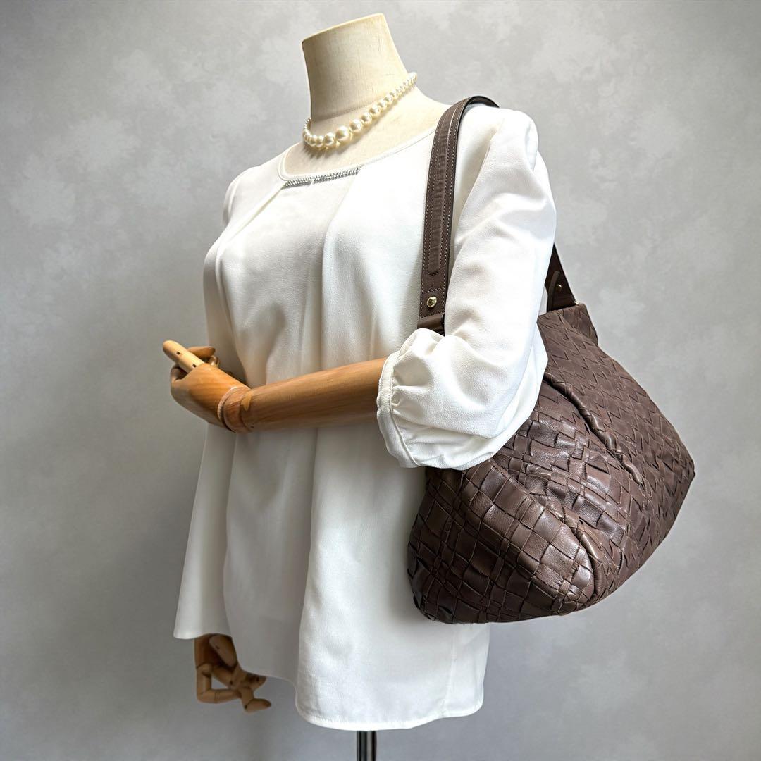 《入手困難》Max Mara ワンショルダー バック イントレチャート レザー