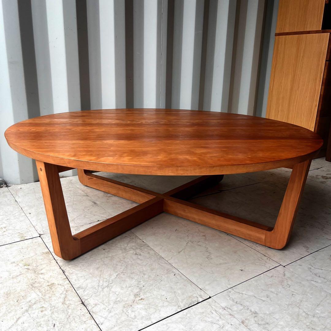 取付無料！マスターウォール ヘヴン 天然無垢材北欧風ラウンドリビングテーブル✨