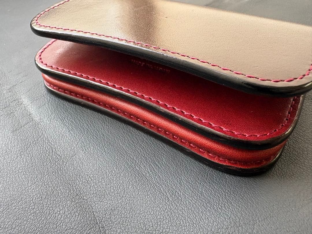 ジェネラル ワイルドスワンズ　 サドルプルアップ　チョコ　バーガンディ　名刺入れ