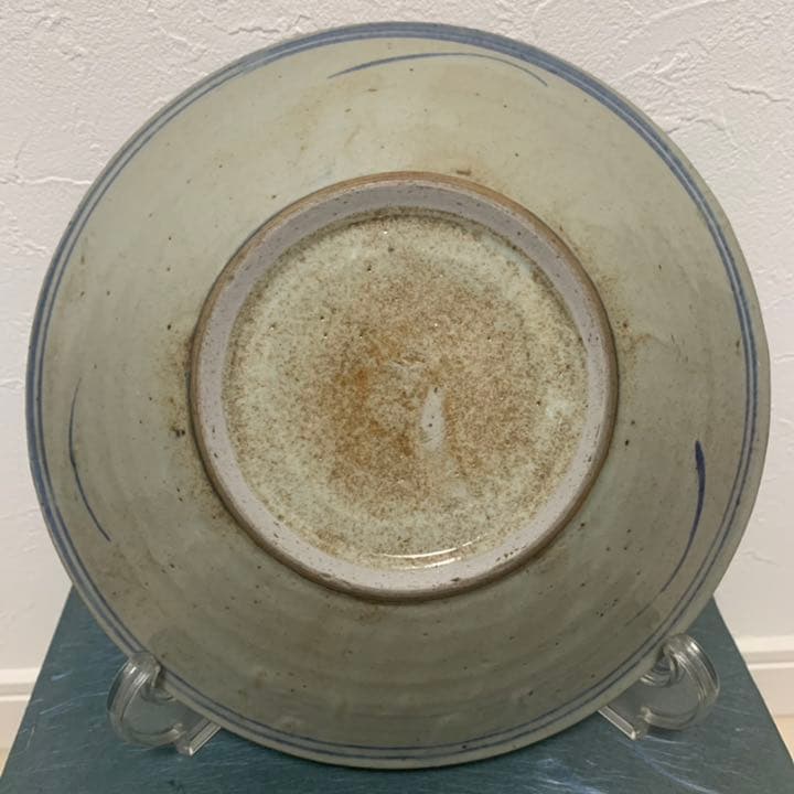 安南　染付　呉須魚紋皿 飾皿 青華 絵皿 古玩 唐物 中国 古美術 時代物