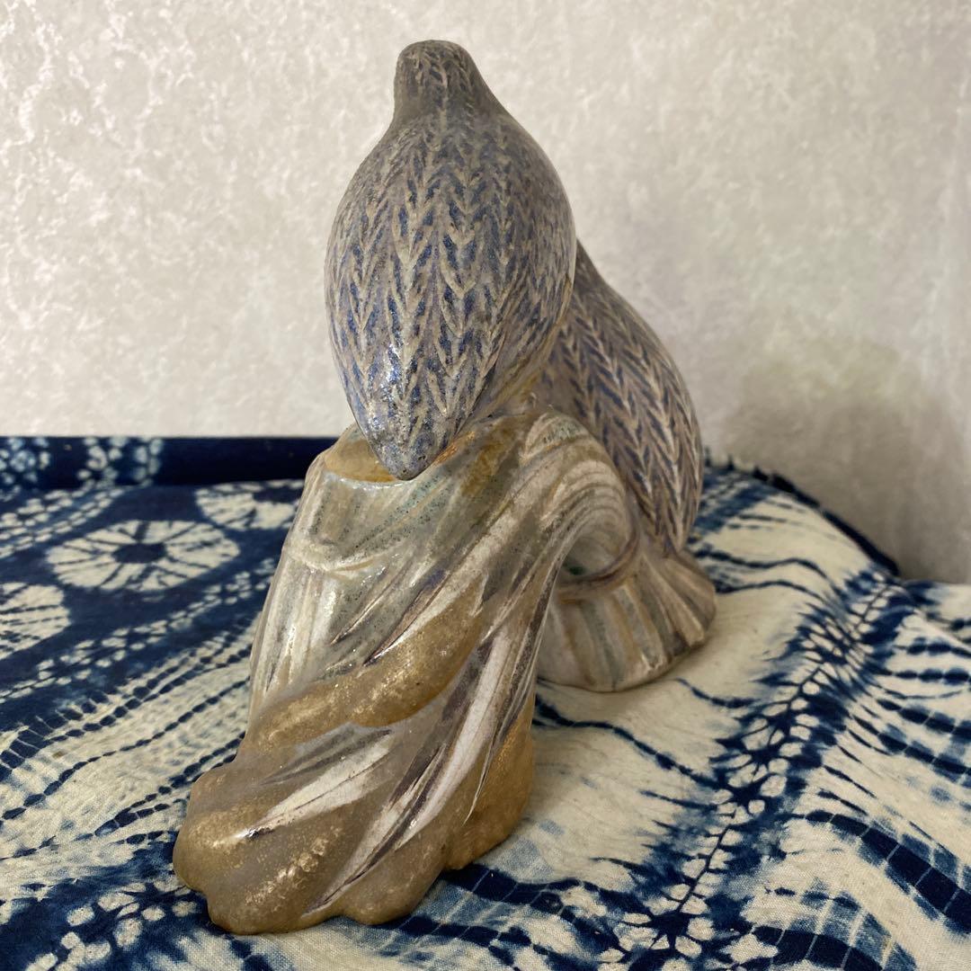 真葛香山　鳥　置物