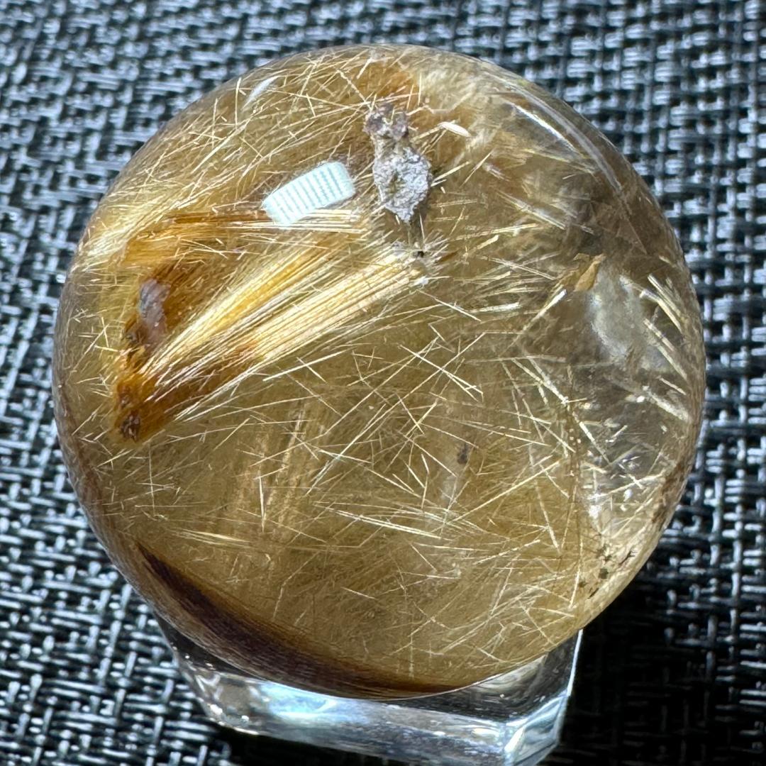 金運アップ◇ゴールドルチルクォーツ◇丸玉　約33.8㎜